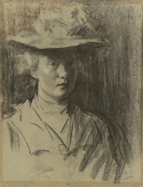 Woman with hat av Thérèse Schwartze