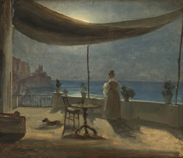 A Terrace in Amalfi in Moonlight av Thomas Fearnley