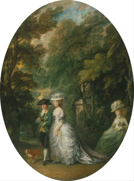Henry, Duke of Cumberland (1745-90) with the Duchess of Cumberland (1743-1808) and Lady Elizabeth Lu… av Thomas Gainsborough
