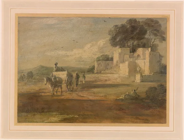 Landscape with Horse and Cart, and Ruin av Thomas Gainsborough