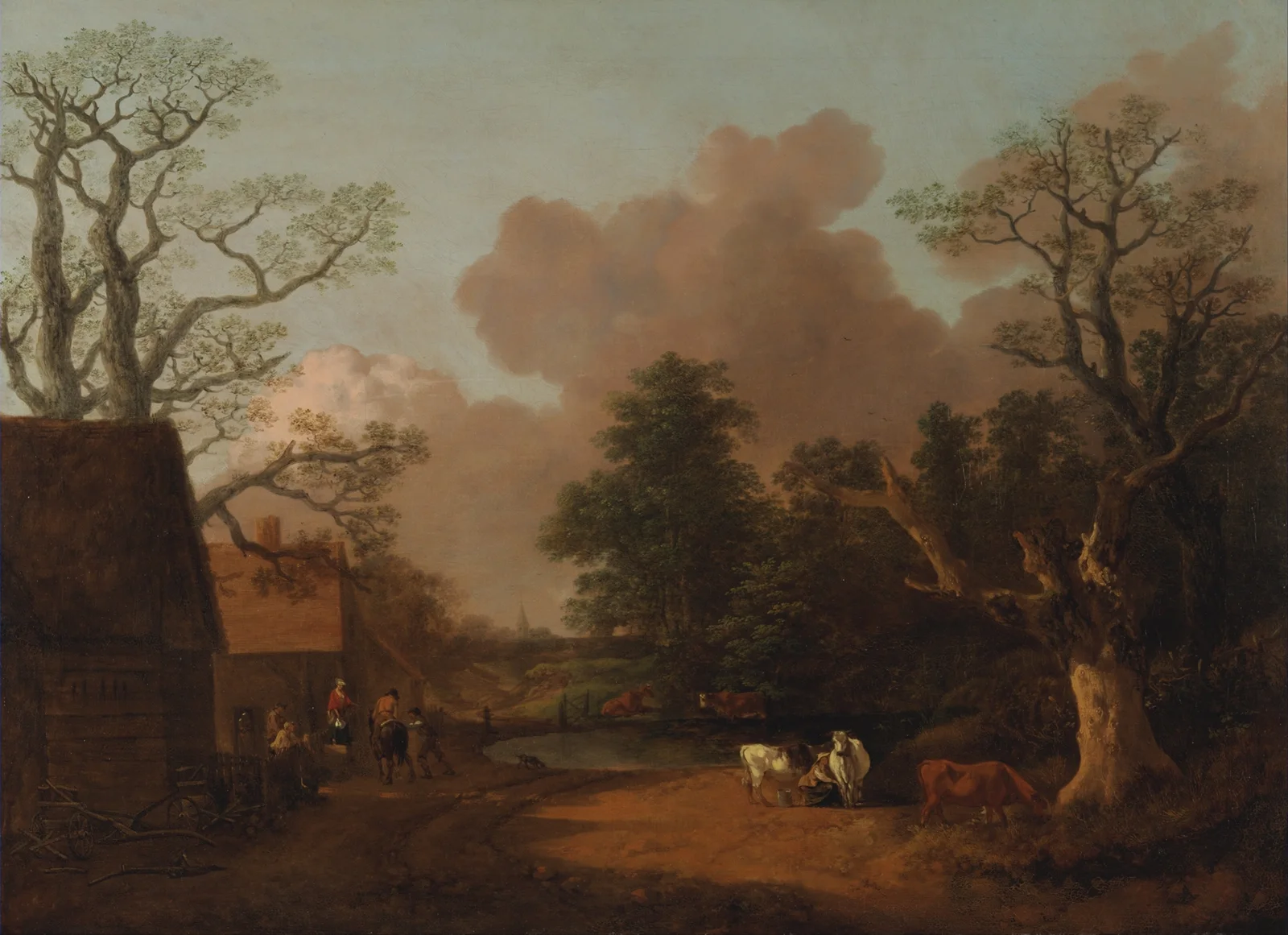 Landscape with Milkmaid av Thomas Gainsborough