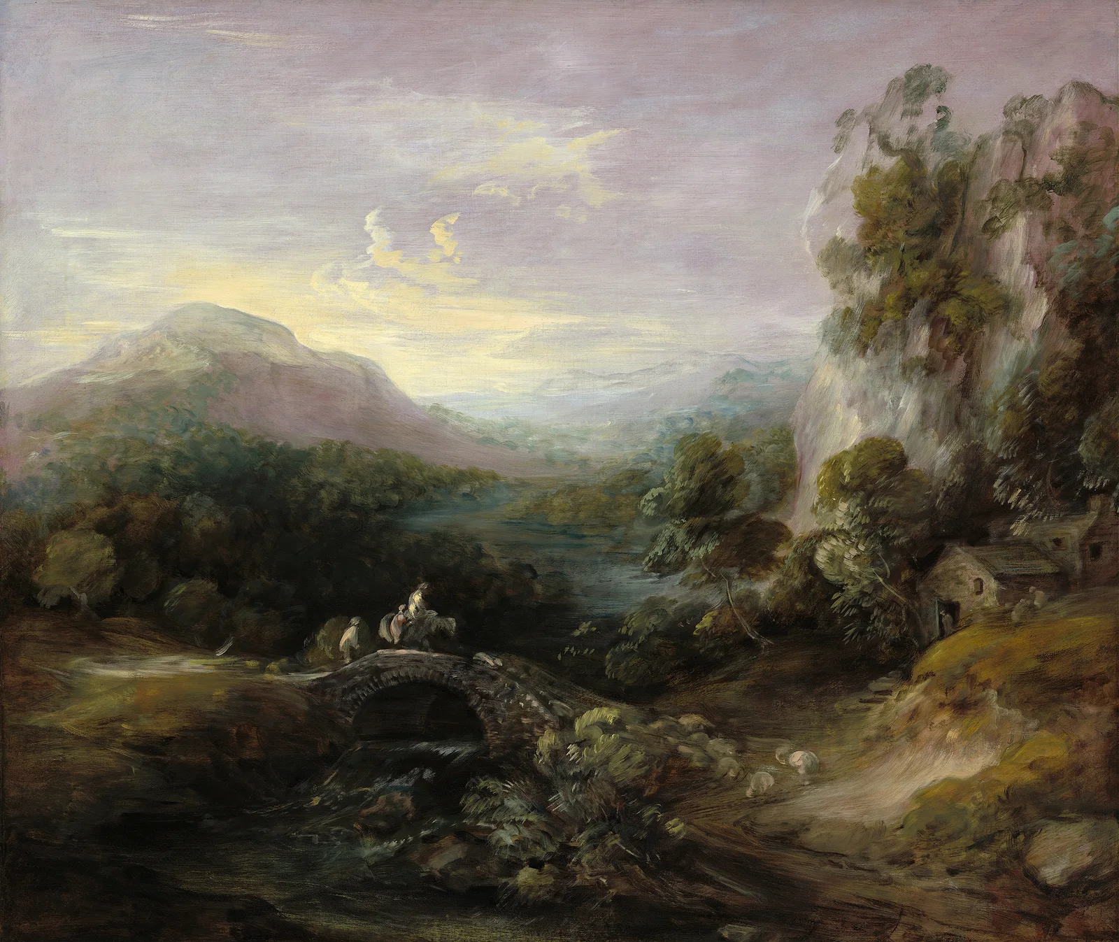 Mountain Landscape with Bridge av Thomas Gainsborough