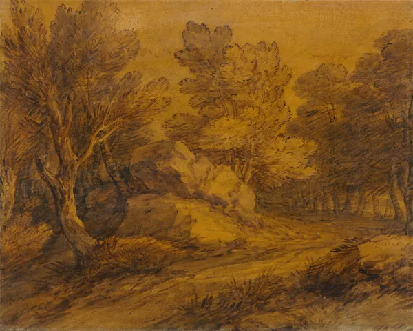 Scene with a Road Winding through a Wood av Thomas Gainsborough