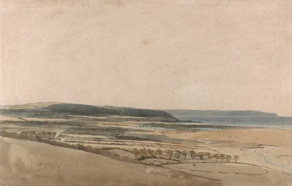 Estuary on the River Taw, Devon av Thomas Girtin