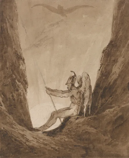 The Archangel Gabriel Awaiting Night av Thomas Girtin
