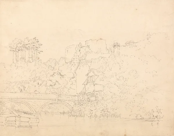 Tonbridge Bridge and Castle, Kent av Thomas Girtin