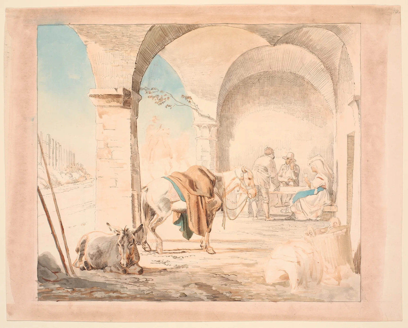Scene fra et osteri av Johan Thomas Lundbye