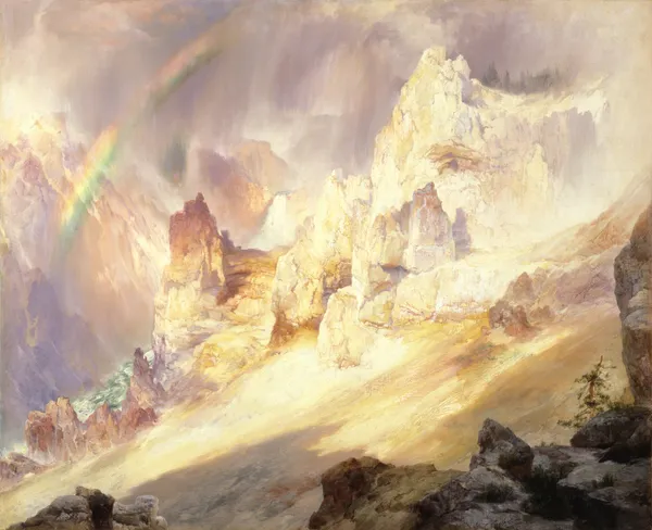 Rainbow Over The Grand Canyon Of The Yellowstone av Thomas Moran