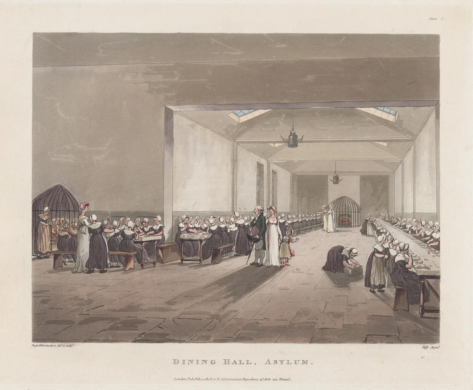 Dining Hall, Asylum av Thomas Rowlandson
