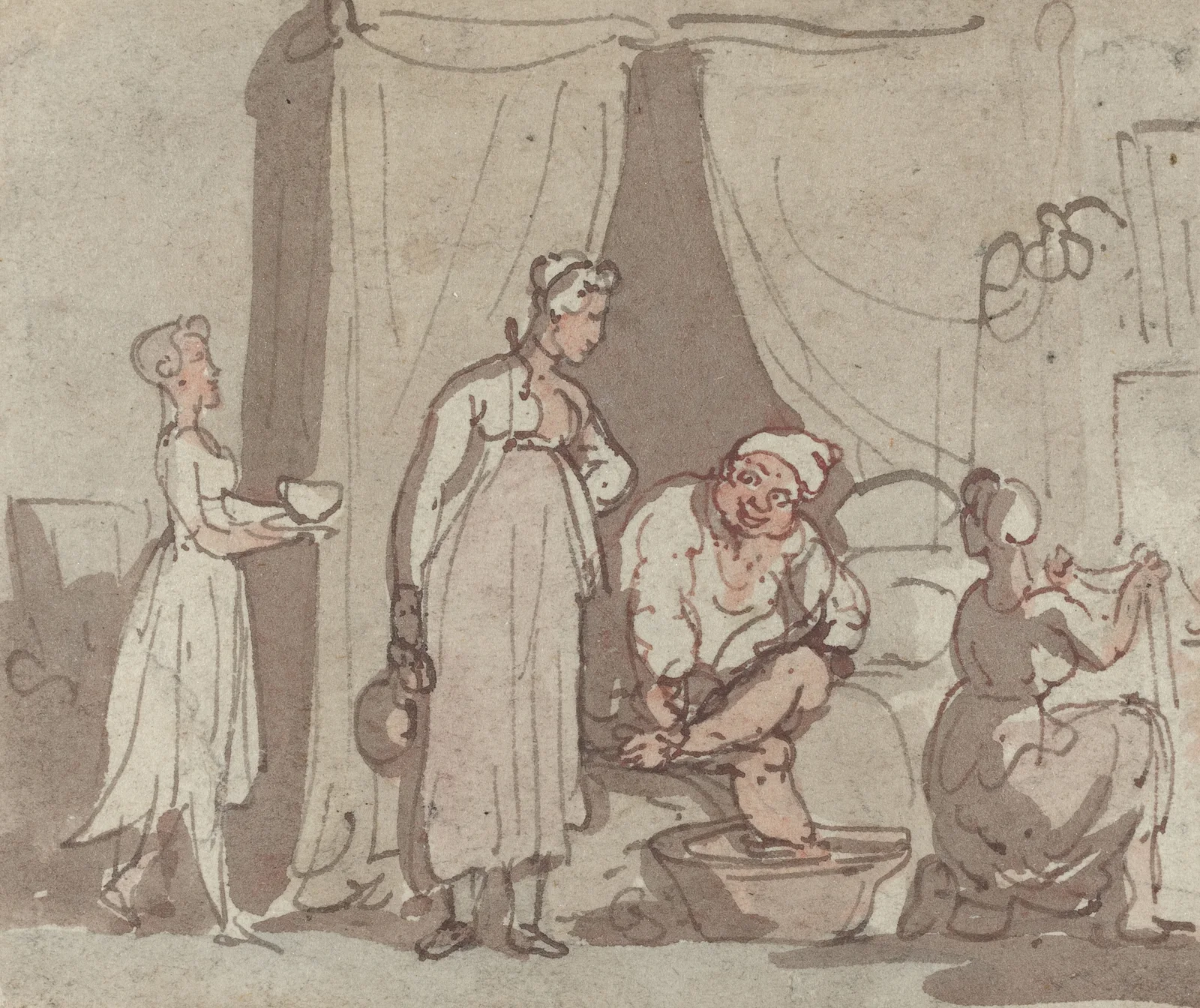 The Foot Bath (Drying Out) av Thomas Rowlandson