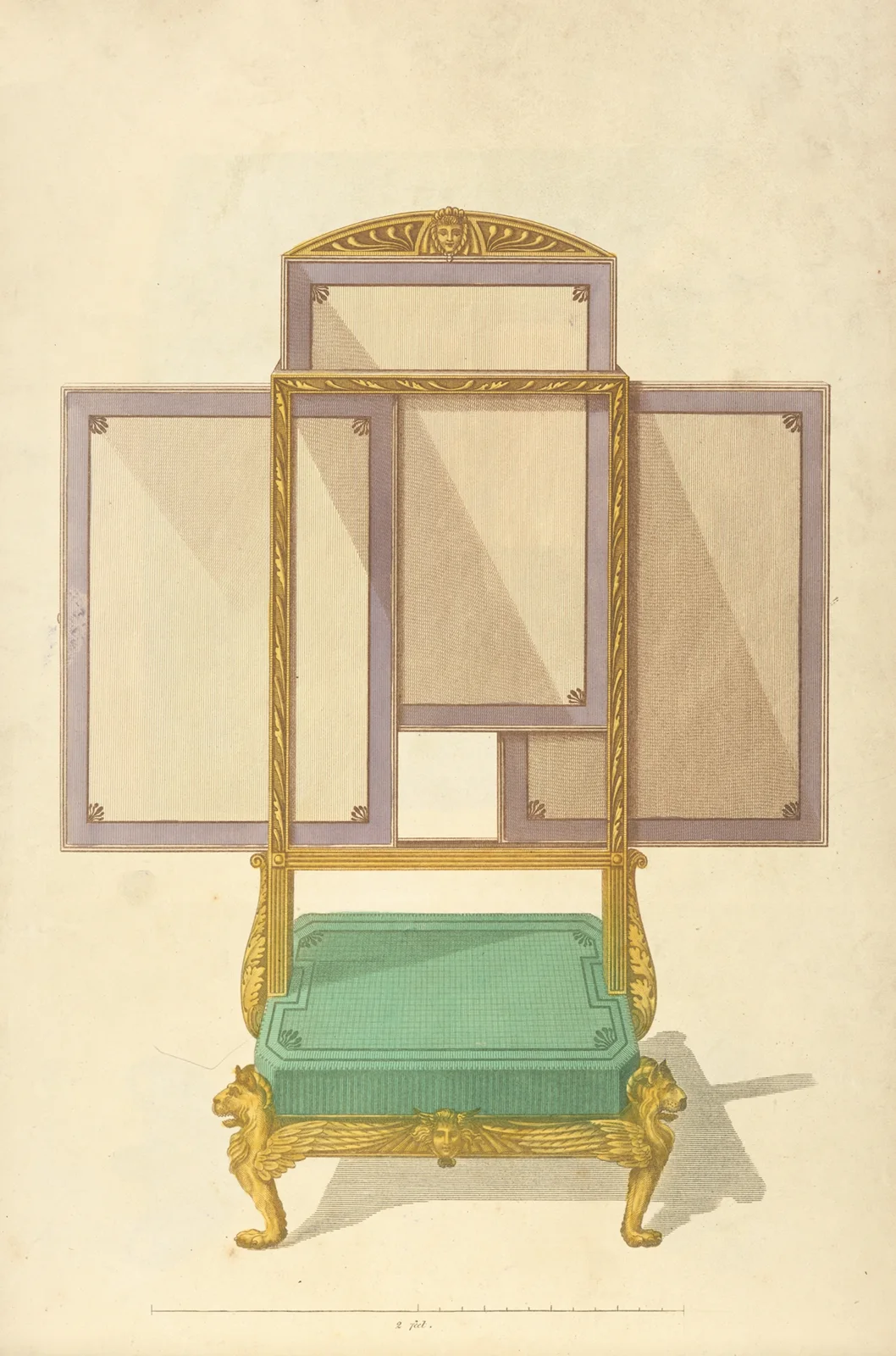 Foot stool firescreen. av Thomas Sheraton