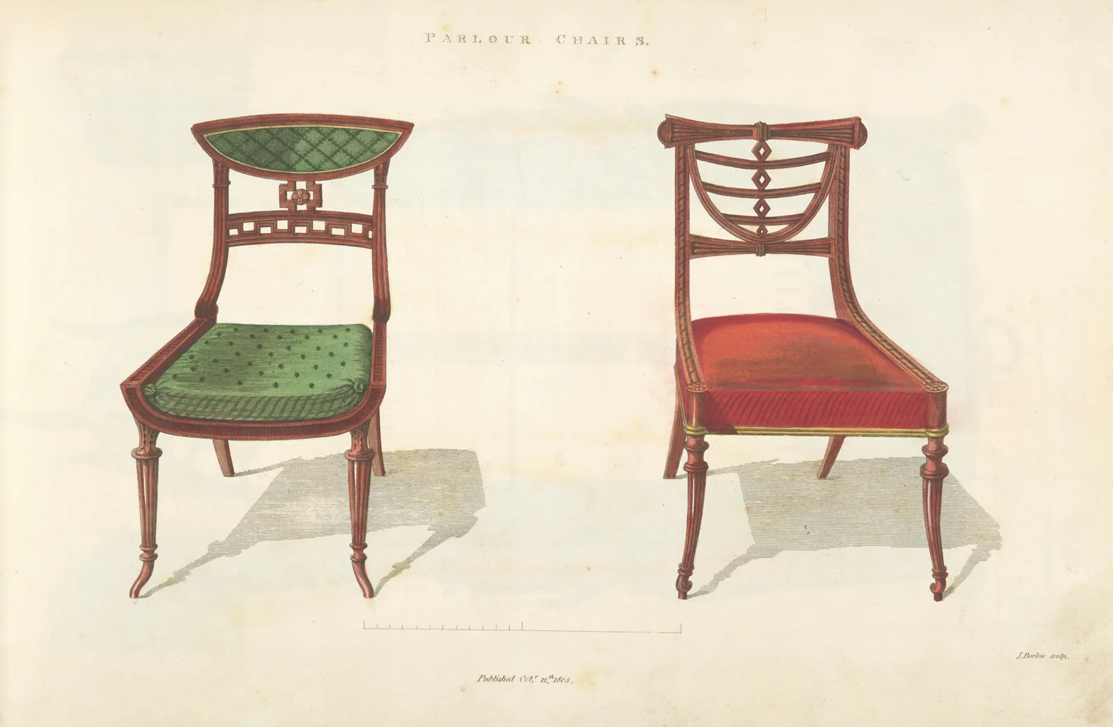 Parlour chairs. av Thomas Sheraton