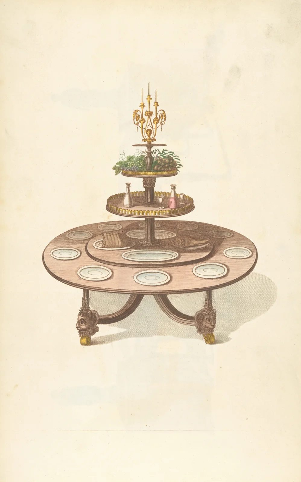 Three tiered dining table. av Thomas Sheraton