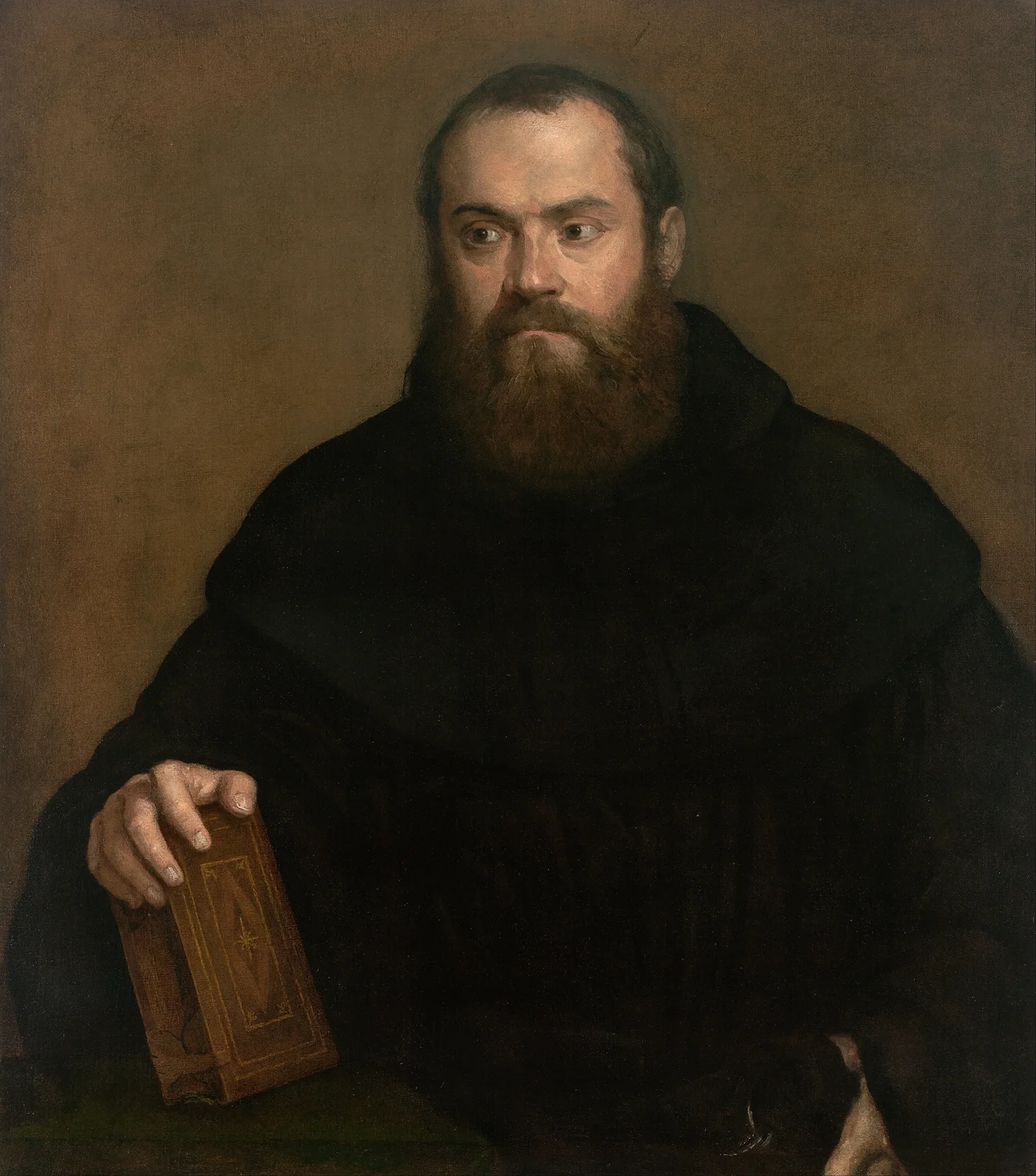A monk with a book av Titian