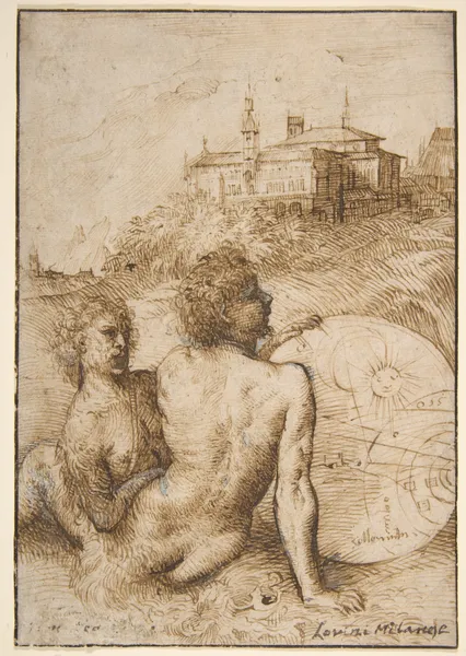 Two Satyrs in a Landscape av Titian