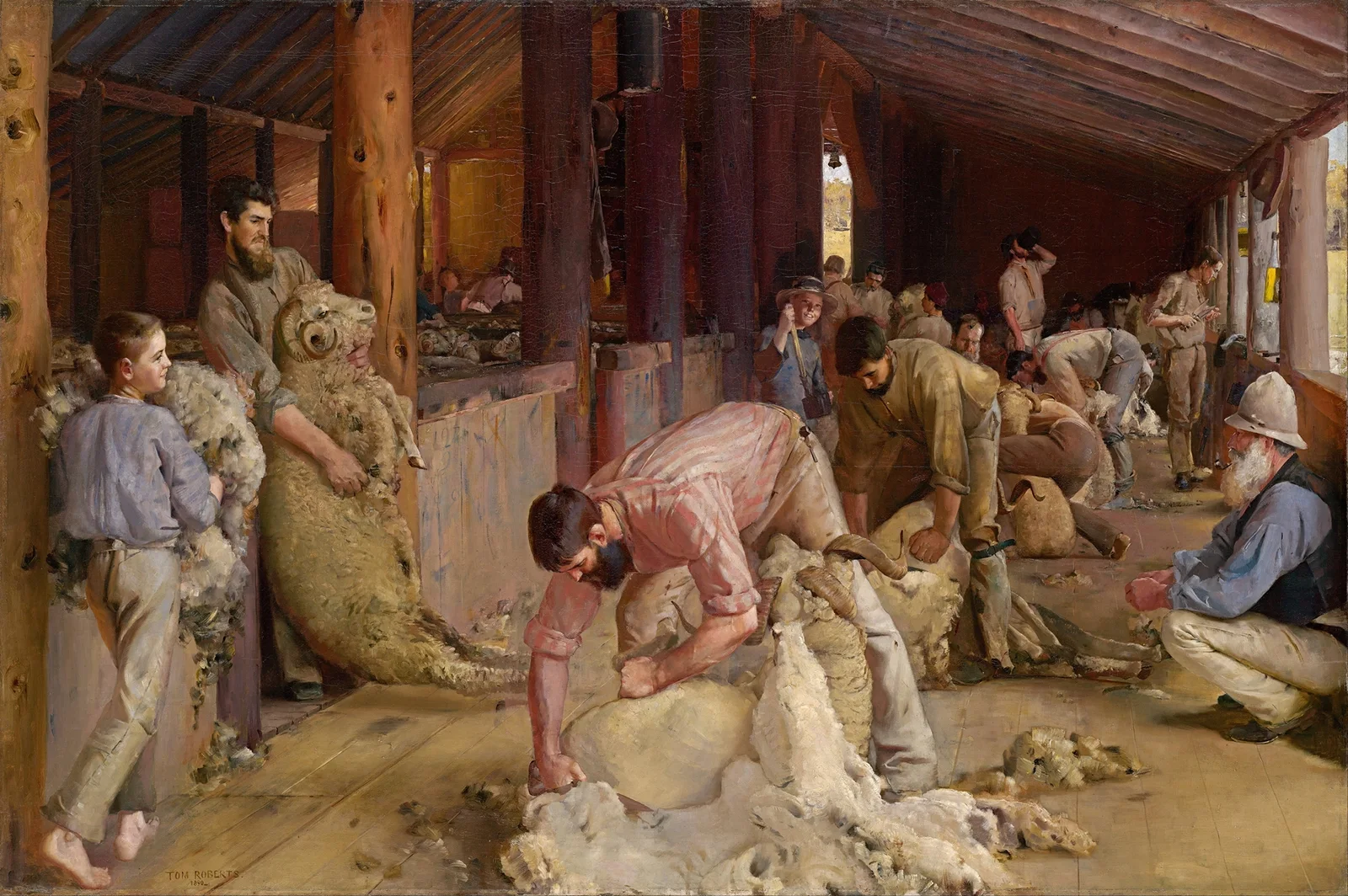 Shearing the rams av Tom Roberts
