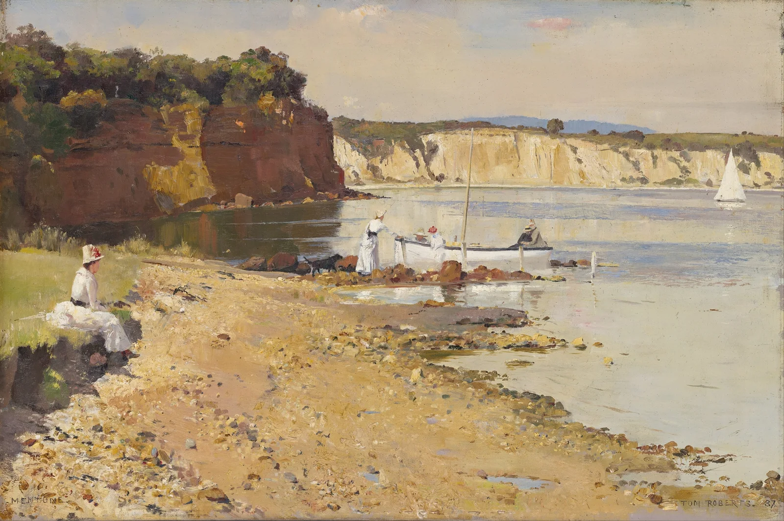 Slumbering sea, Mentone av Tom Roberts