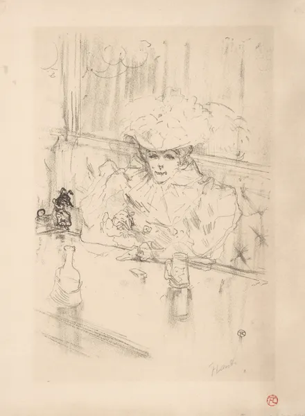 At the Brasserie Hanneton av Henri de Toulouse-Lautrec