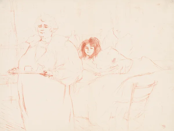 Elles: Woman Carrying a Tray, Mme. Baron and Mlle. Popo av Henri de Toulouse-Lautrec