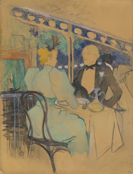 Fashionable People at Les Ambassadeurs (Aux Ambassadeurs- Gens Chic) av Henri de Toulouse-Lautrec