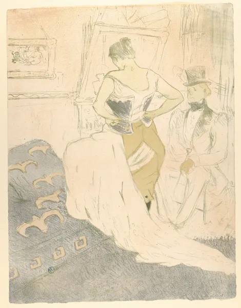 Fastening a Corset av Henri de Toulouse-Lautrec