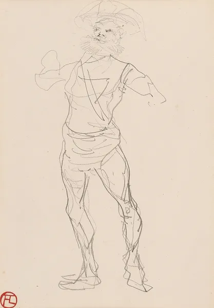 Homme debout av Henri de Toulouse-Lautrec