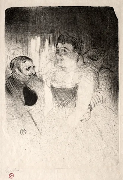 Judic in the Loge av Henri de Toulouse-Lautrec