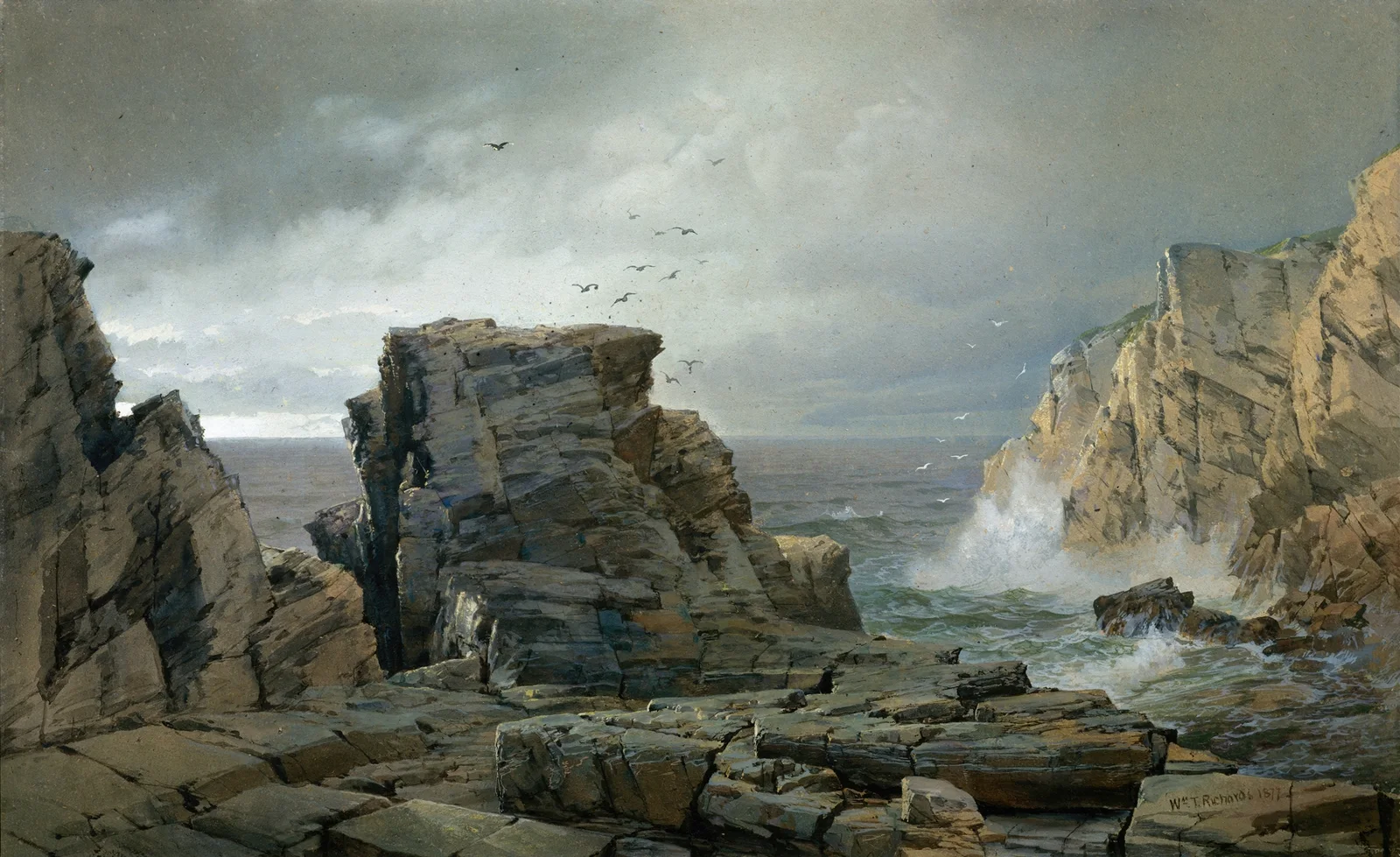 A Rocky Coast av William Trost Richards