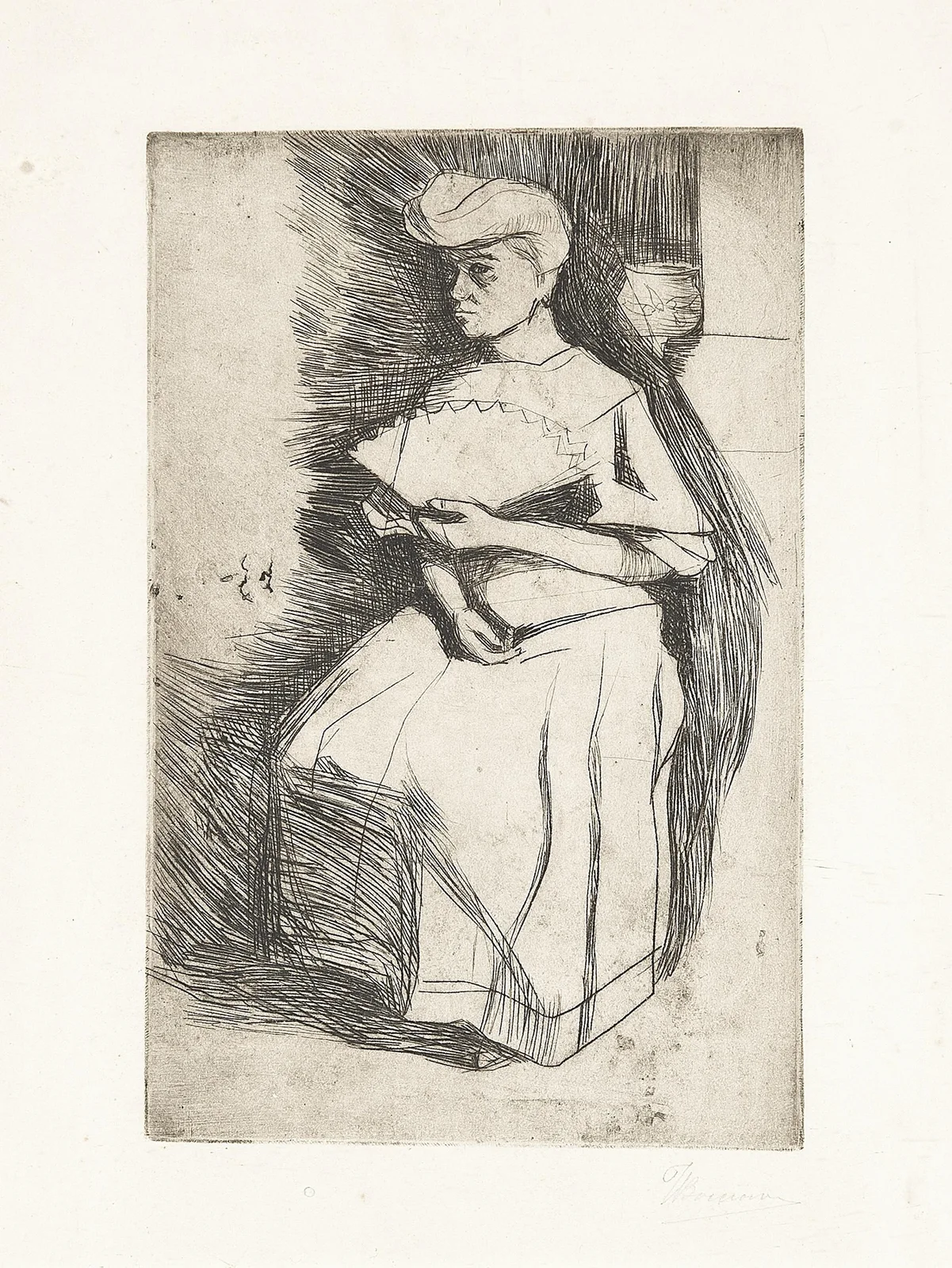 Donna con ventaglio av Umberto Boccioni