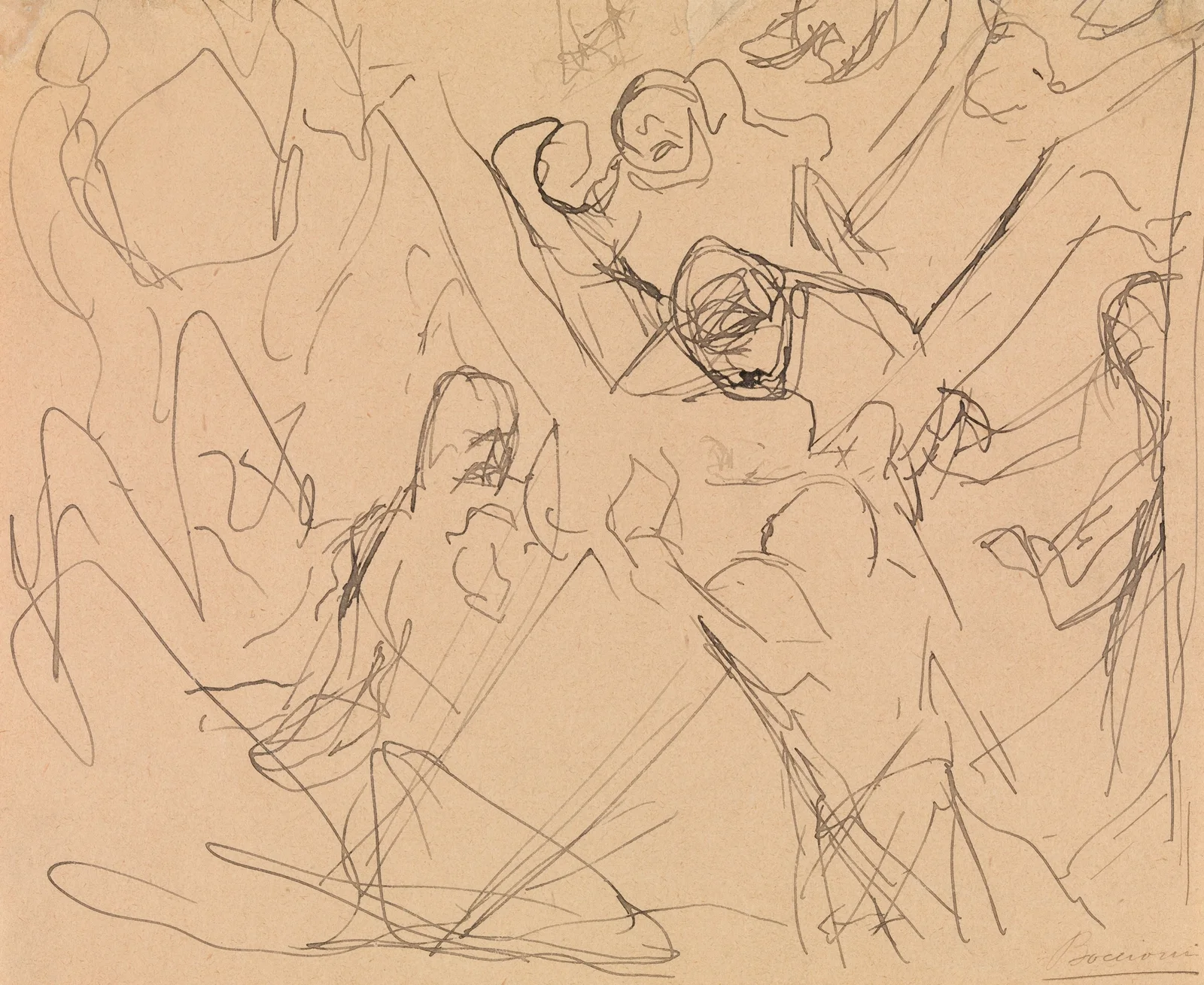 Study for ‘Mourning’ av Umberto Boccioni