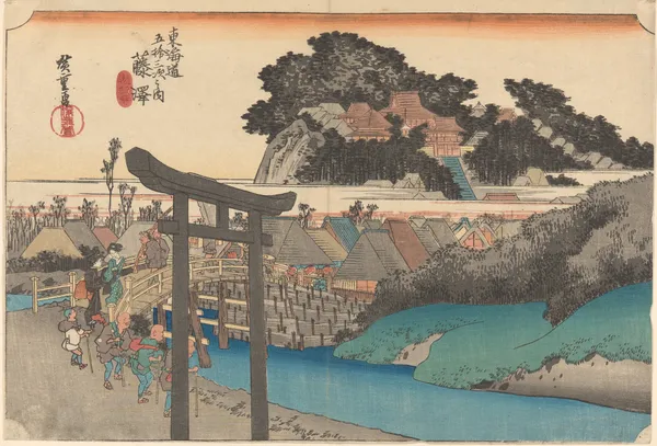 Fujisawa; Yugyôji [temple name] av Utagawa Hiroshige