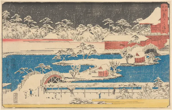 Kameido Temmaugu in Snow av Utagawa Hiroshige