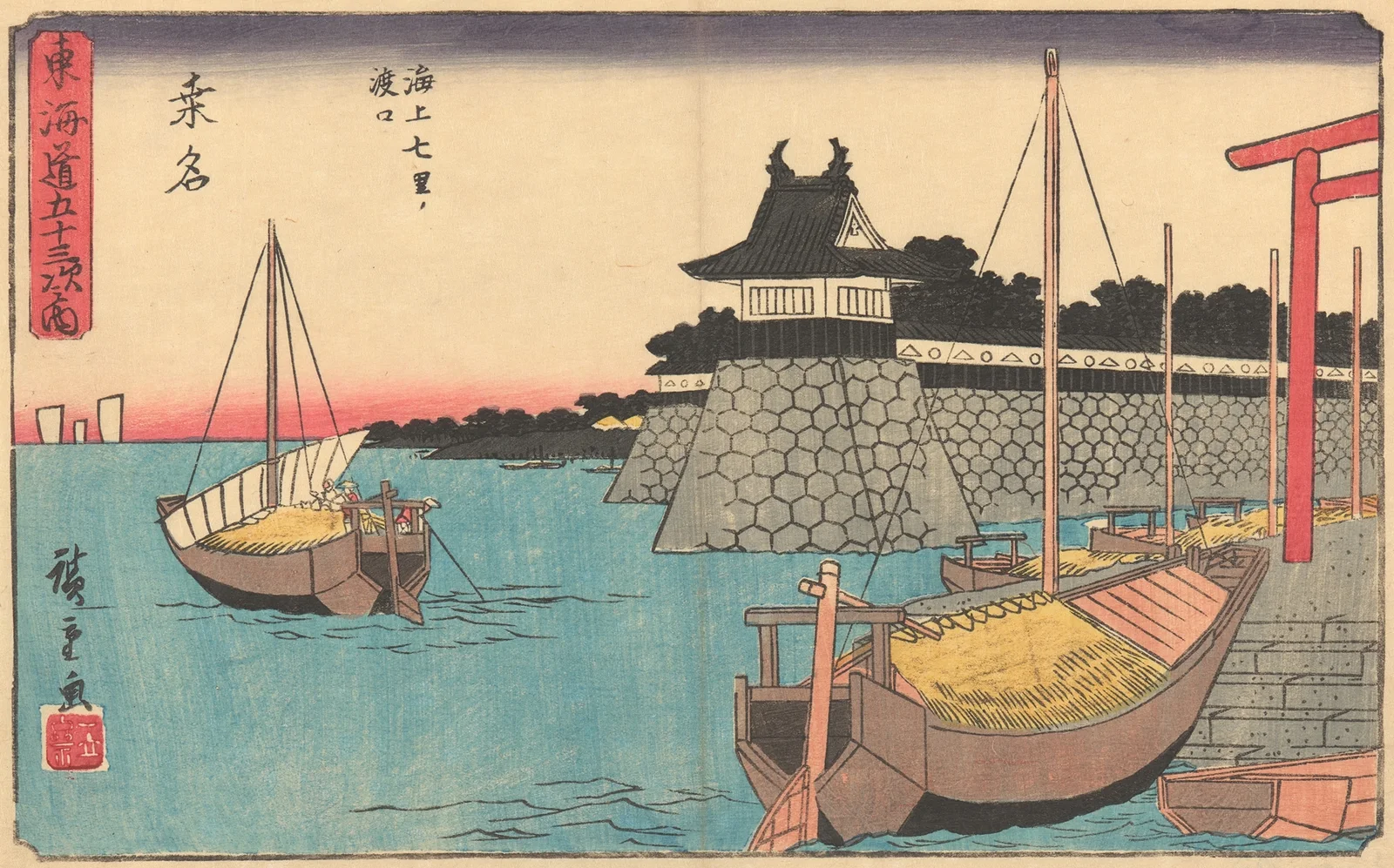 Kuwana, 1841 av Utagawa Hiroshige