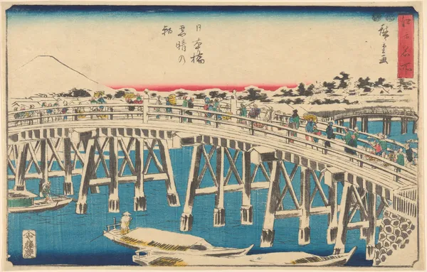 Nihonbashi in Snow av Utagawa Hiroshige