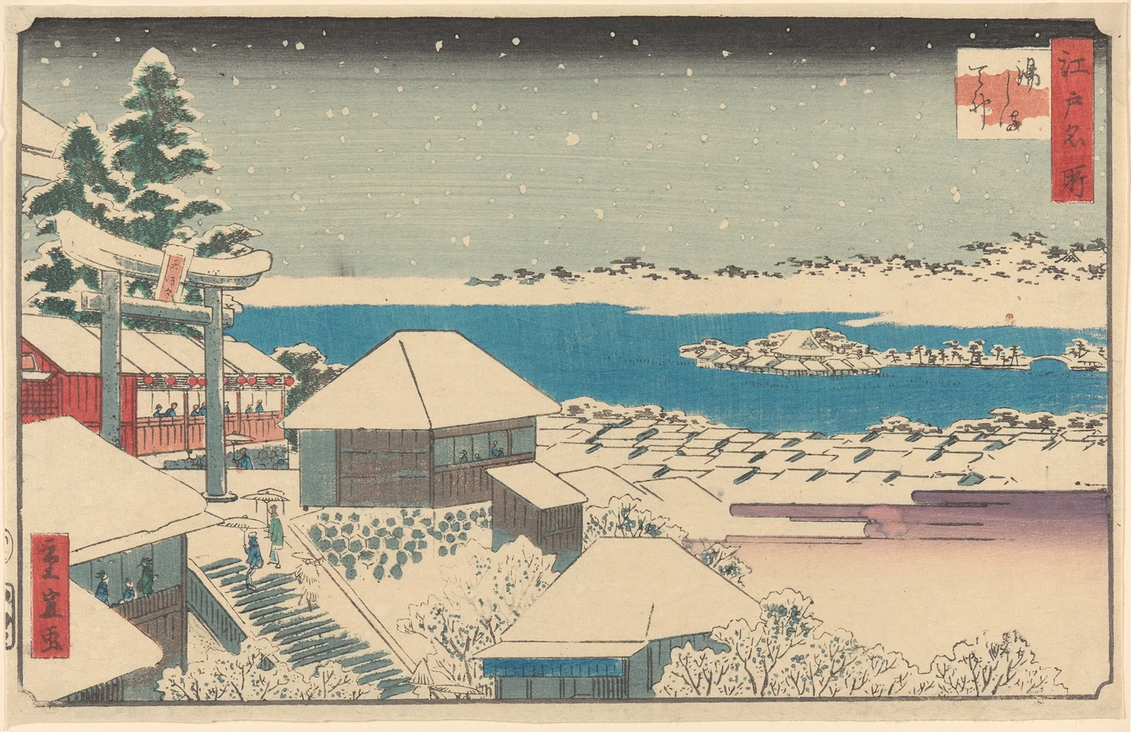 Temple Steps in Snow av Utagawa Hiroshige