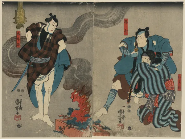 Oyone magoshichi taheiji av Utagawa Kuniyoshi