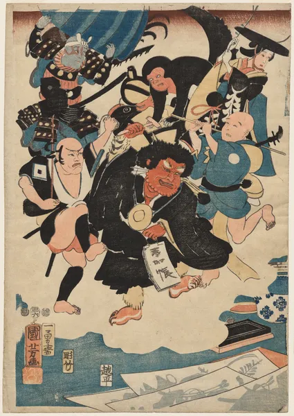 The Strange Occurrence of Ukiyo Matahei and his Famous Paintings av Utagawa Kuniyoshi