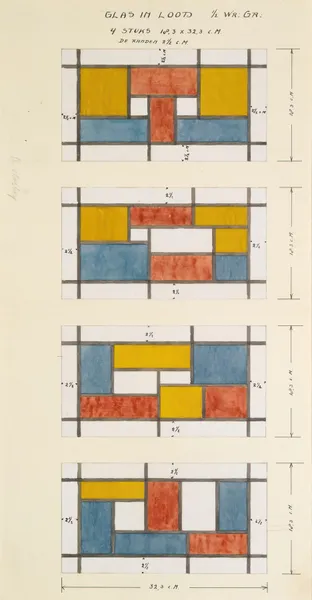 Design For A Stained Glass Window av Theo van Doesburg