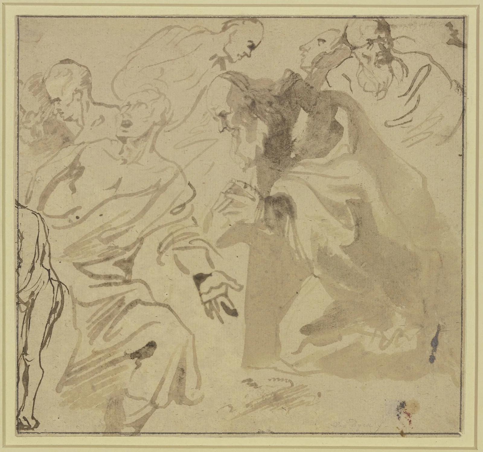 Studienblatt; Sieben Heilige av Anthony van Dyck