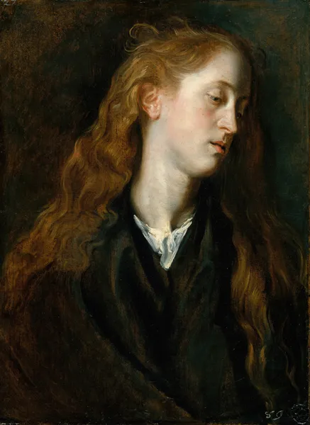 Study Head of a Young Woman av Anthony van Dyck
