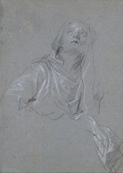 Study of a Madonna looking upward av Anthony van Dyck