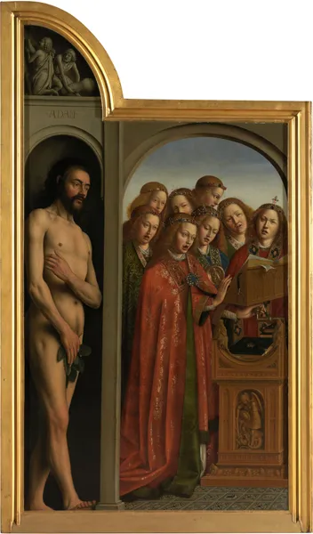 Adam and Singing Angels av Jan van Eyck