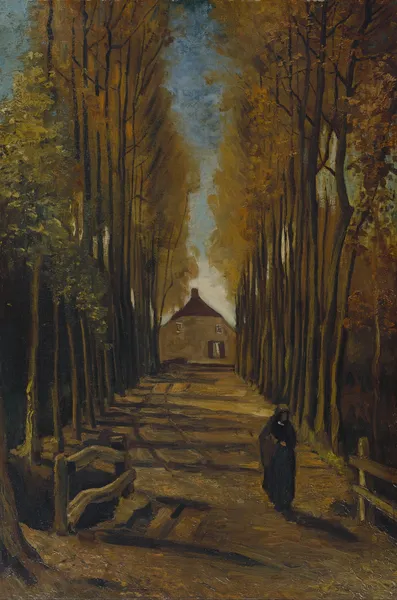 Avenue of Poplars in Autumn av Vincent van Gogh