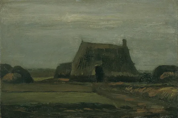 Farm with stacks of peat av Vincent van Gogh