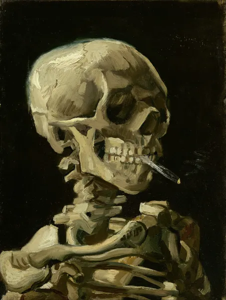 Head Of A Skeleton With A Burning Cigarette av Vincent van Gogh