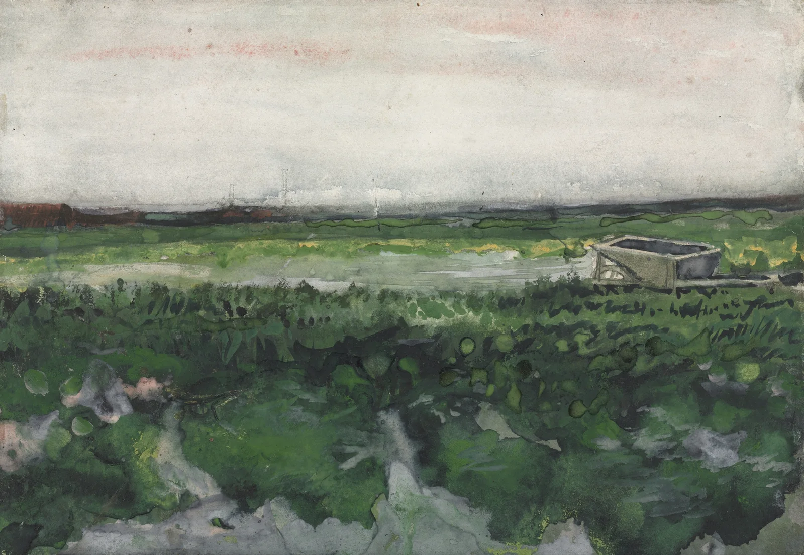 Landscape with Wheelbarrow av Vincent van Gogh