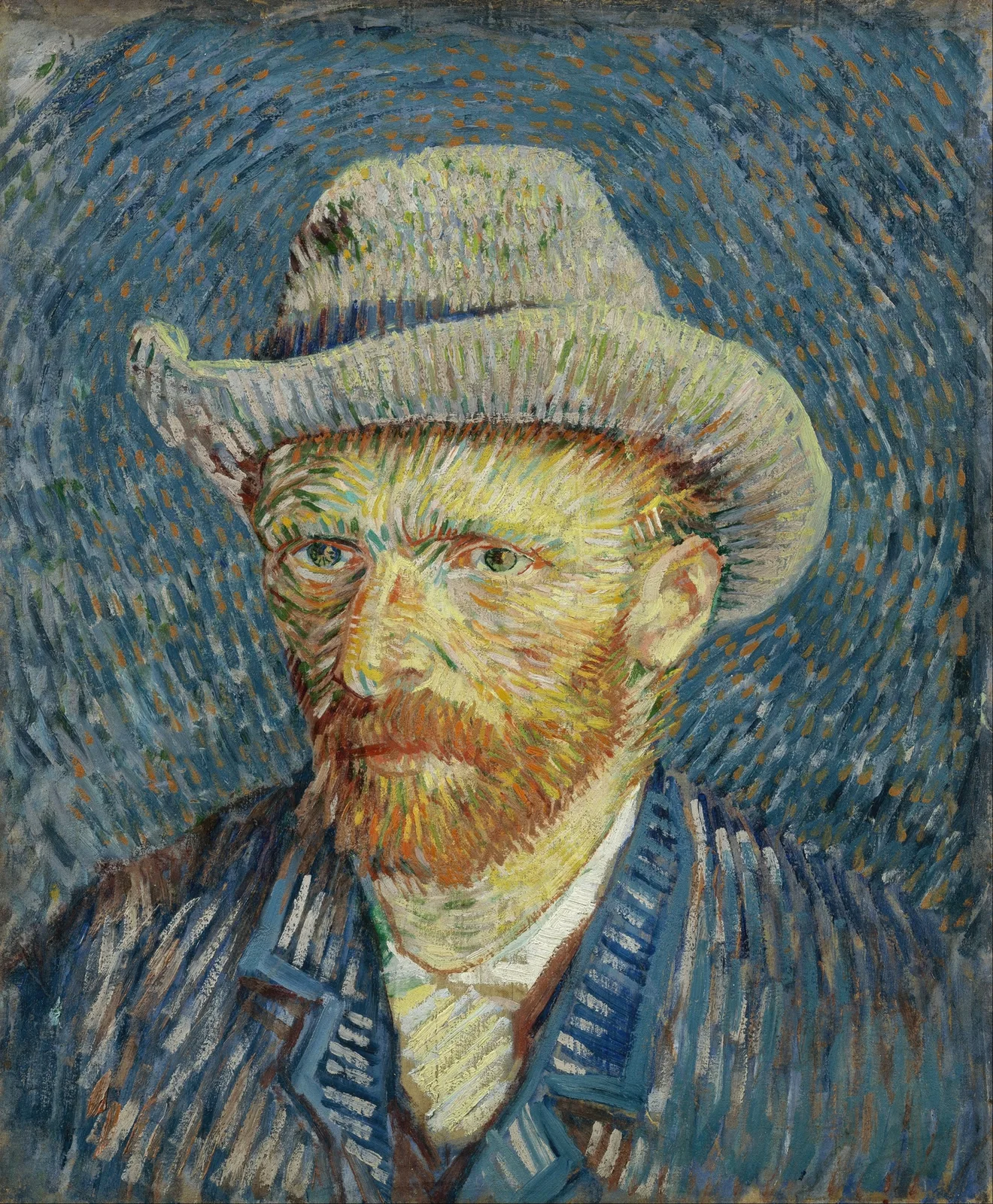 Self-portrait with grey felt hat av Vincent van Gogh