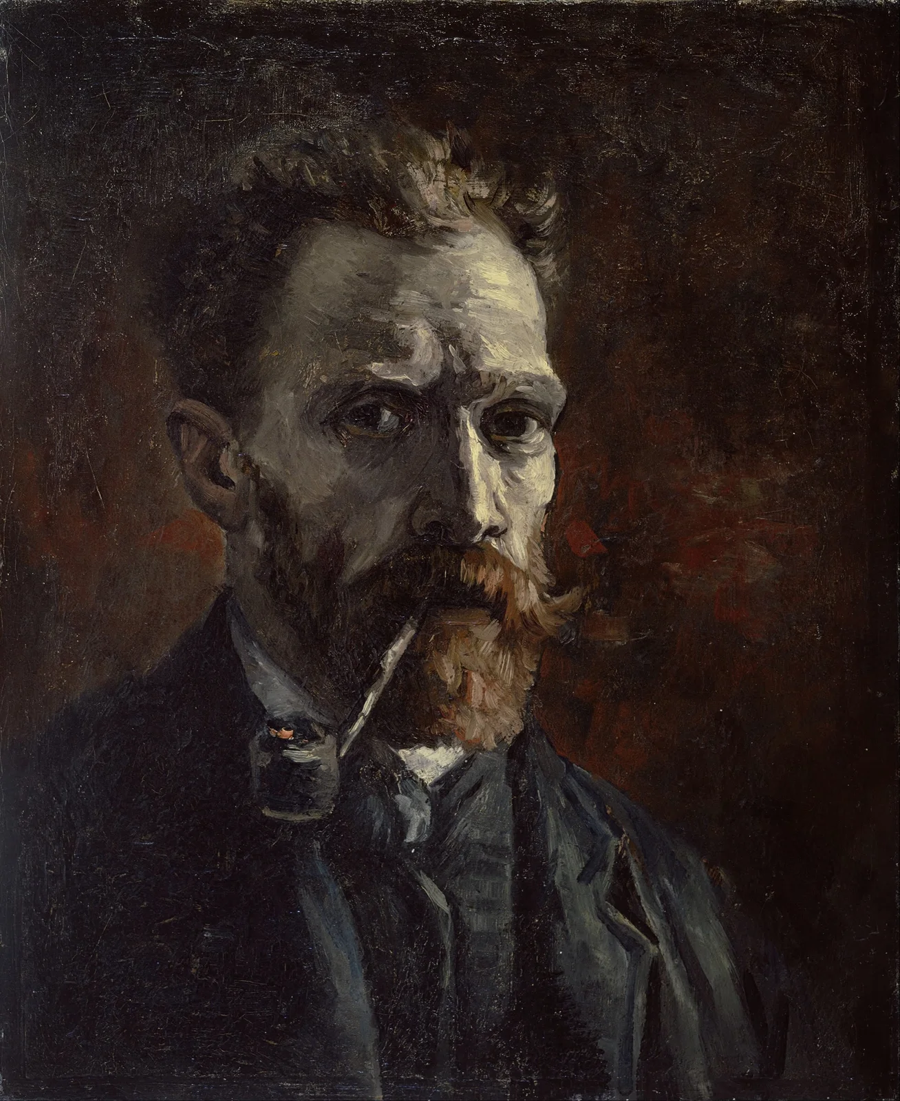 Self-portrait with pipe av Vincent van Gogh