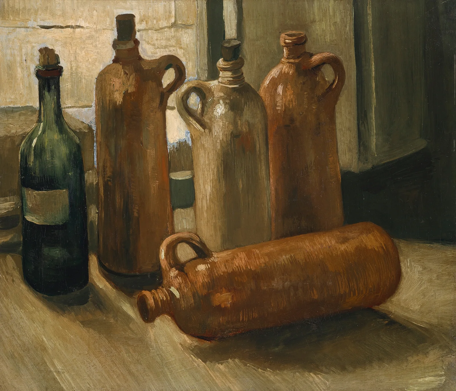 Stillleben mit fünf Flaschen av Vincent van Gogh