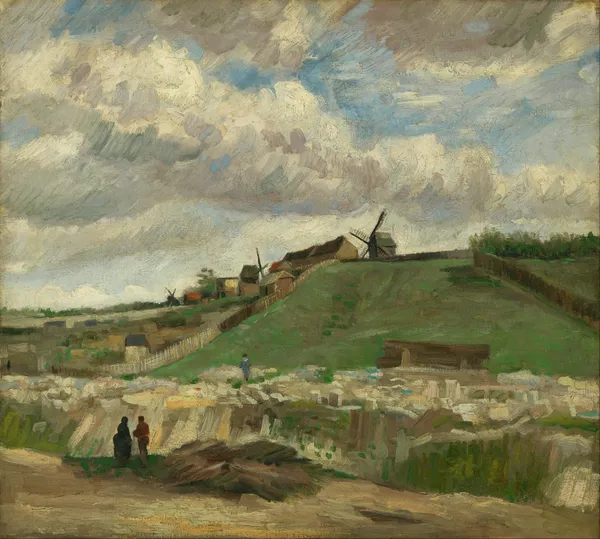 The hill of Montmartre with stone quarry av Vincent van Gogh